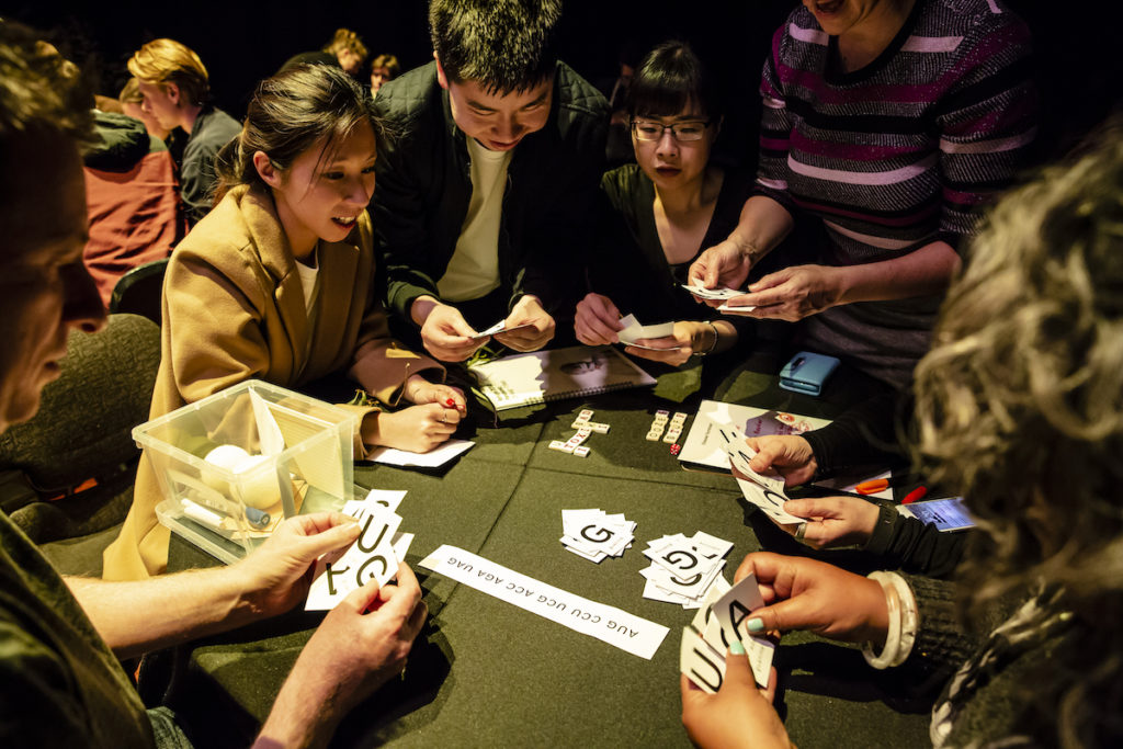 The simulation is real, rehearsal is over, play’s the thing. David Pledger - Isolate and Contain! Mapping the Pandemic by Harry Lee Shang Lun with PlayReactive, Refuge 2018: Pandemic, Photo by Bryony Jackson.