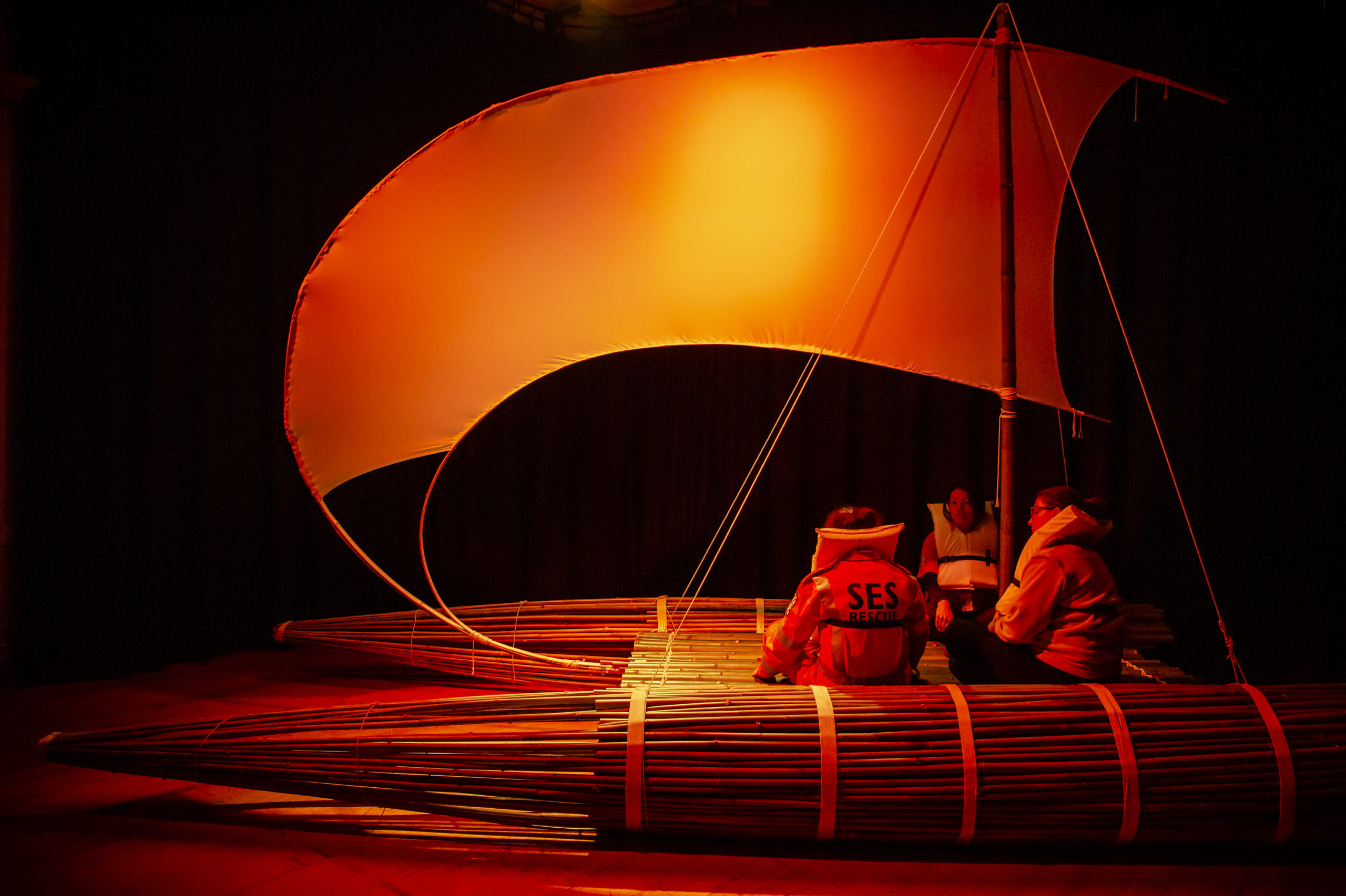 Unfinished Business - Image: Portage: Flotilla by Jen Rae in collaboration with Giant Grass, Refuge 2019: Displacement, Photo by Bryony Jackson.